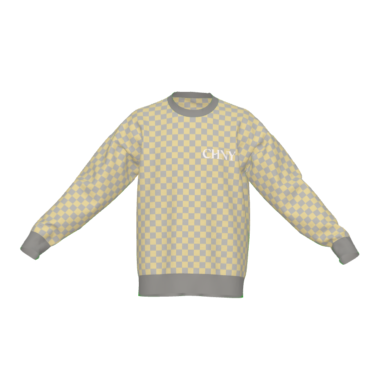 CHNY Checkmate Jacquard Sweater — Limestone