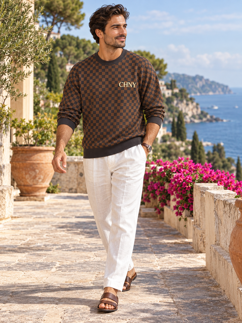 CHNY Checkmate Sweater - Cocoa