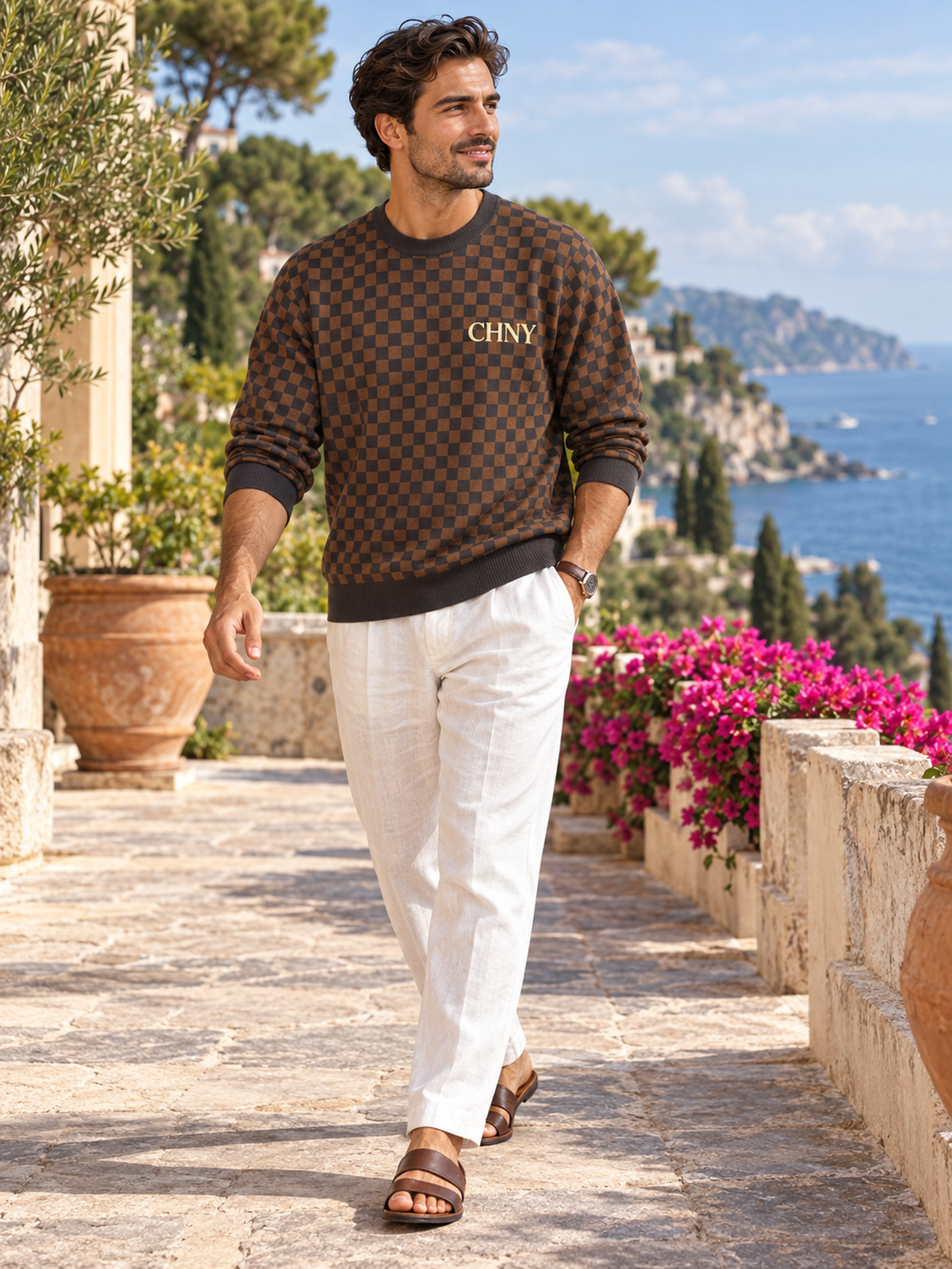CHNY Checkmate Sweater - Cocoa