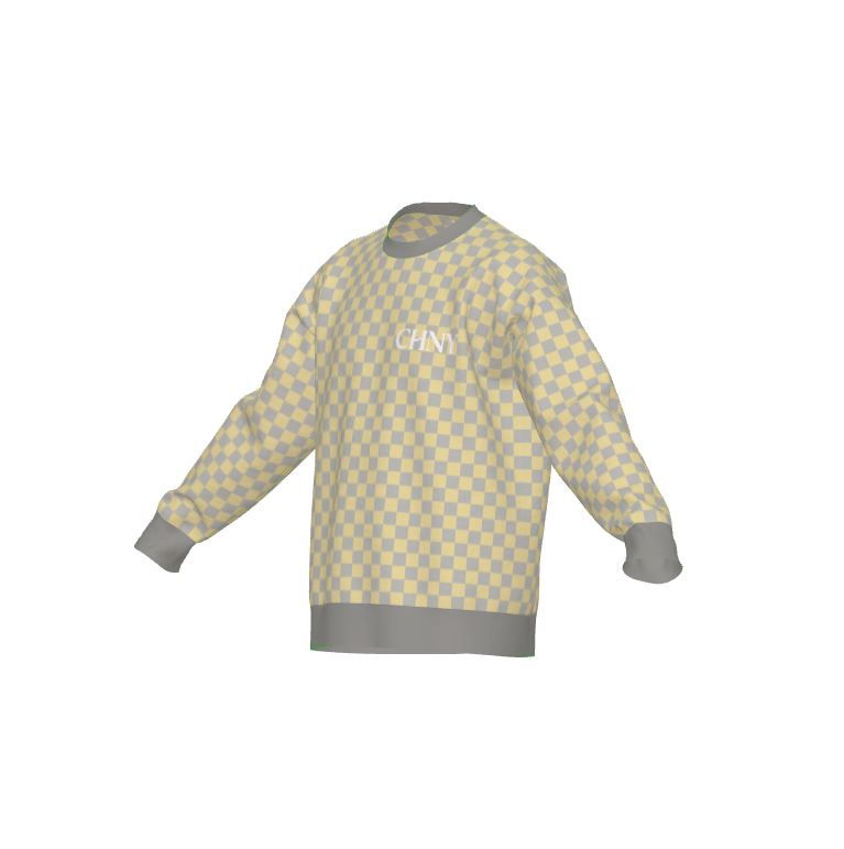 CHNY Checkmate Jacquard Sweater — Limestone