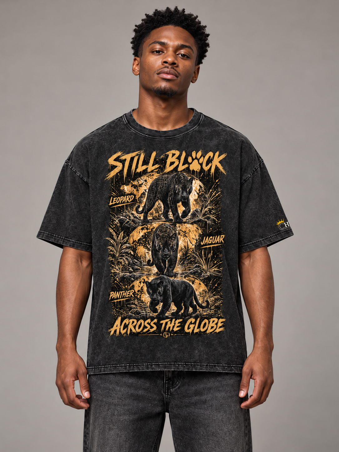 CHNY,Featured Collection,Streetwear,Graphic Tee,Luxury Streetwear,Black Cats,Oversized Tee,Vintage Wash,Premium Cotton,Statement Piece
