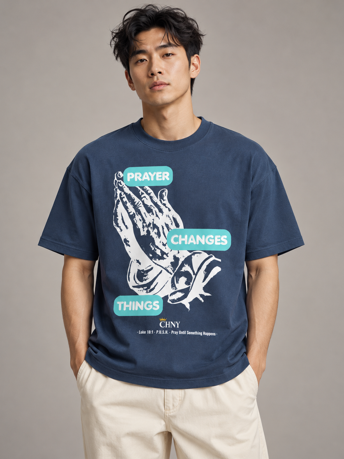 prayerchangesthings,faith,prayinghands,Luke1811,PUSH,graphictee,relaxedfit